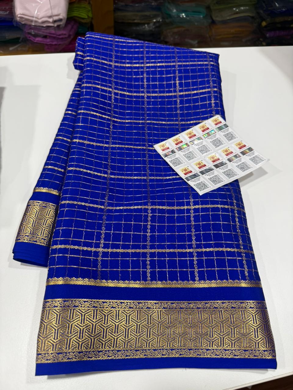 Pure Mysore silk sarees 
120grm thickness All exclusive pattern  with beautiful colour