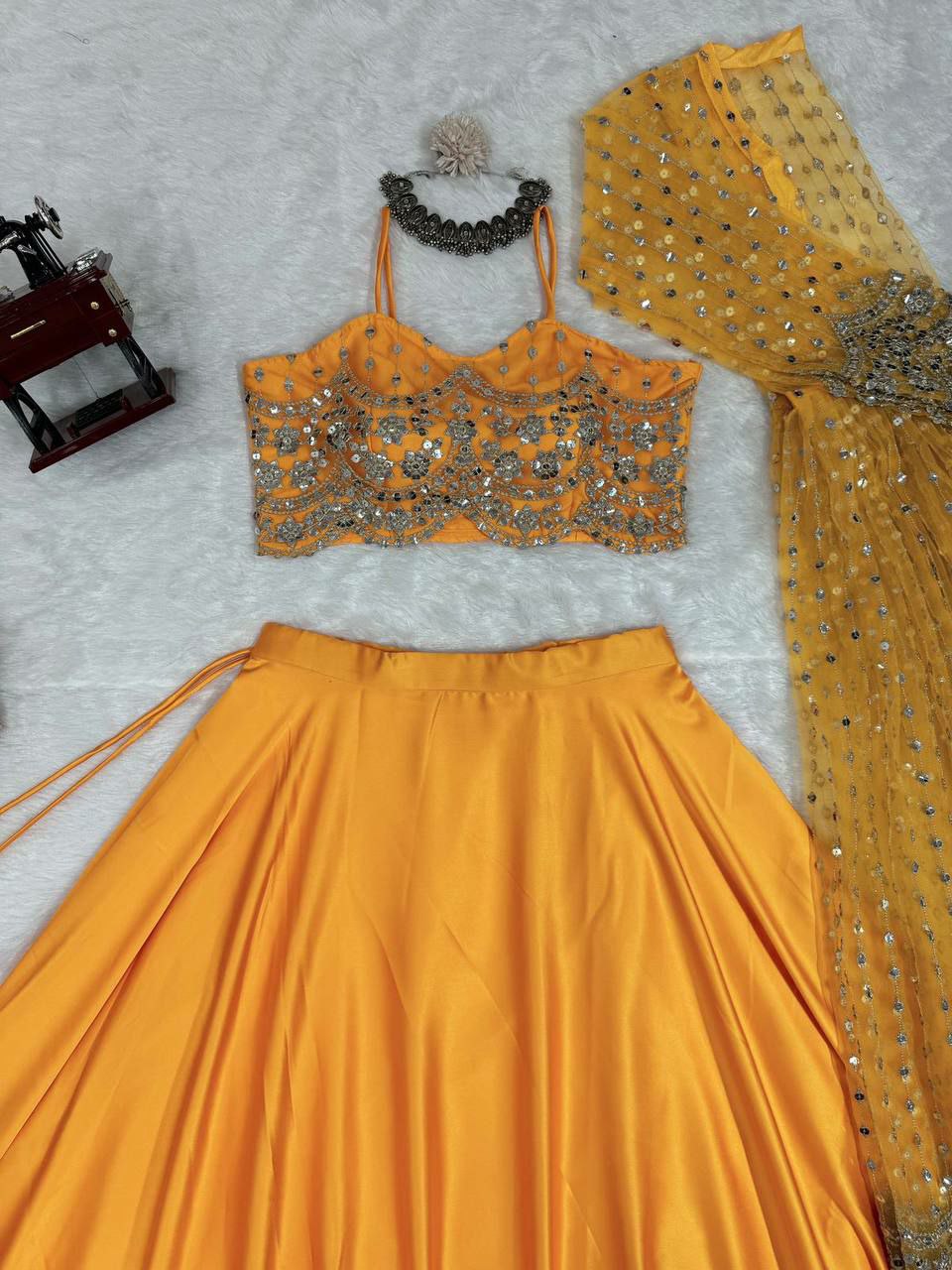 Designer Party wear Lehengha choli 
Fabric : Japan satin