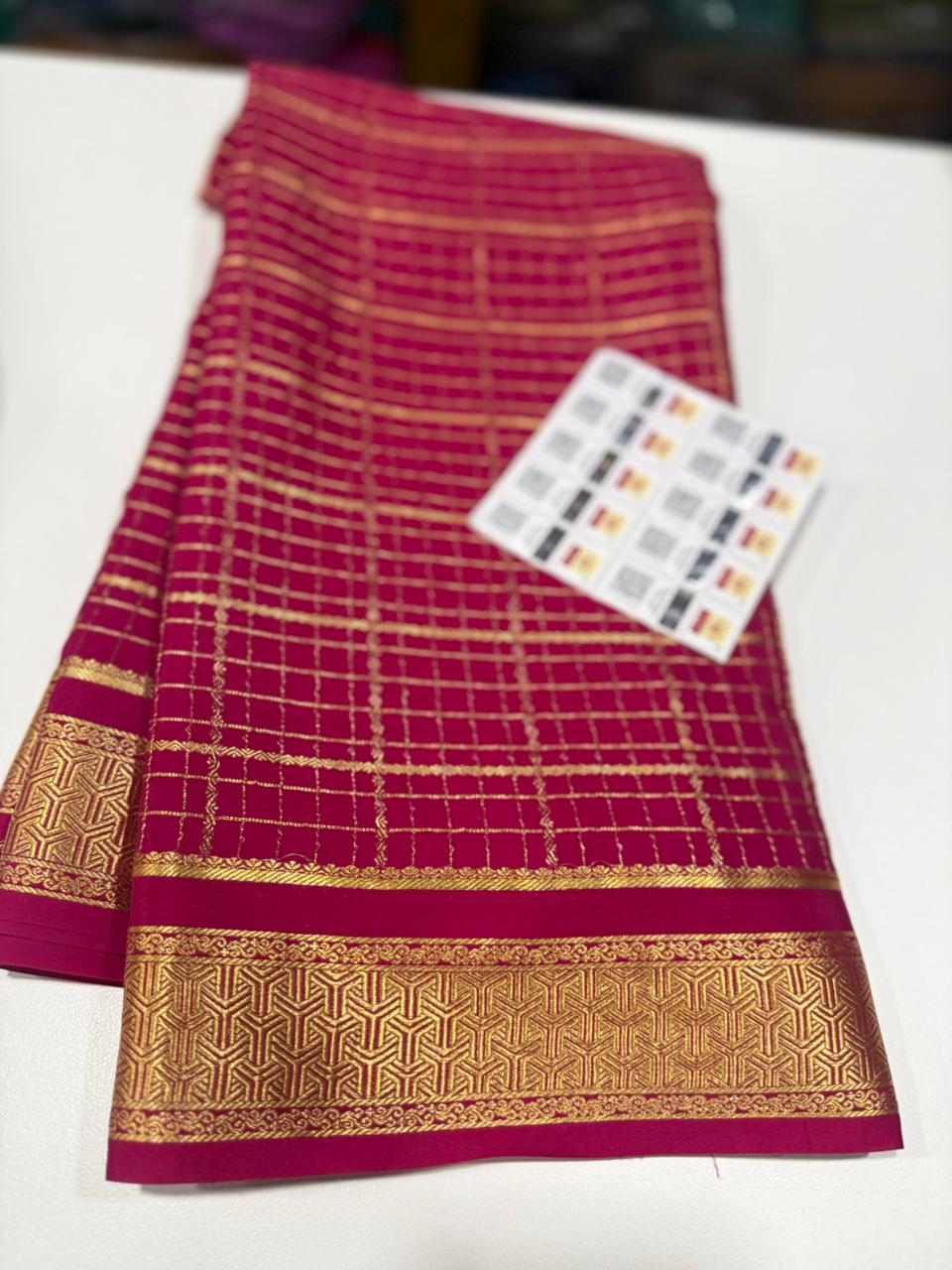 Pure Mysore silk sarees 
120grm thickness All exclusive pattern  with beautiful colour