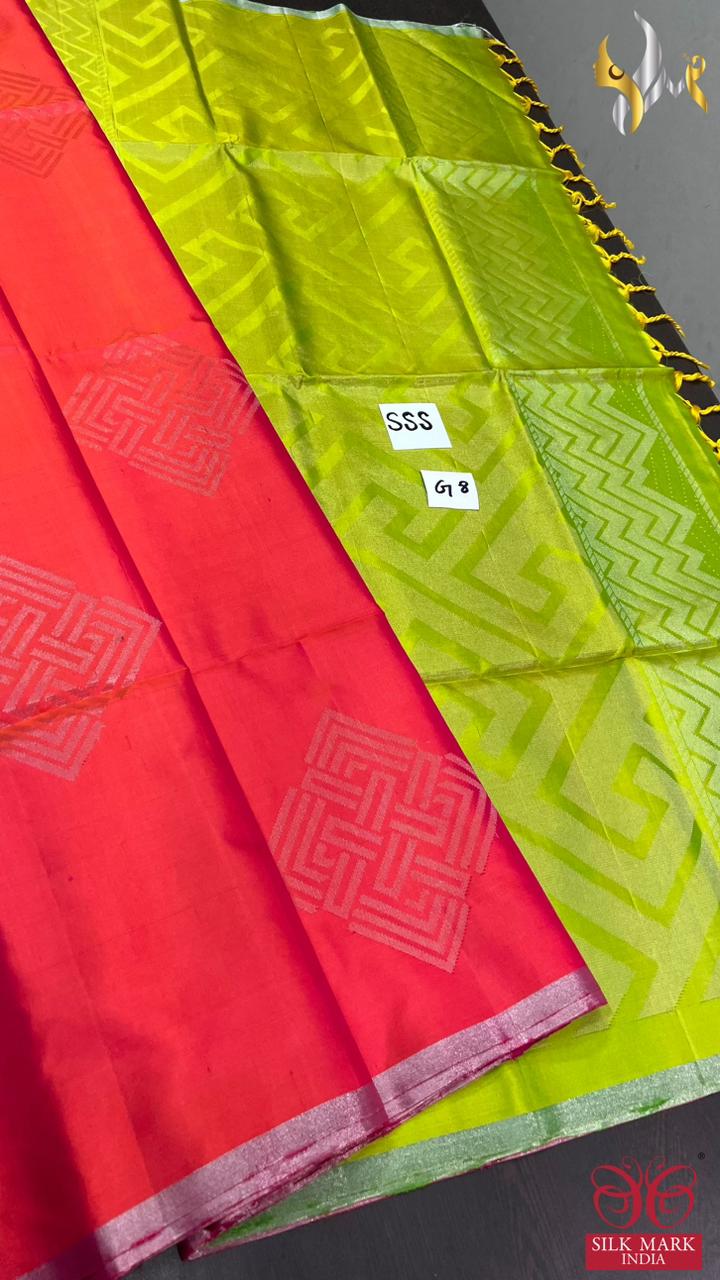 Original kanchipuram handloom double vaarppu  exclusive 240 hooks weaving MODERN TRENDY design  soft silk Sarees*