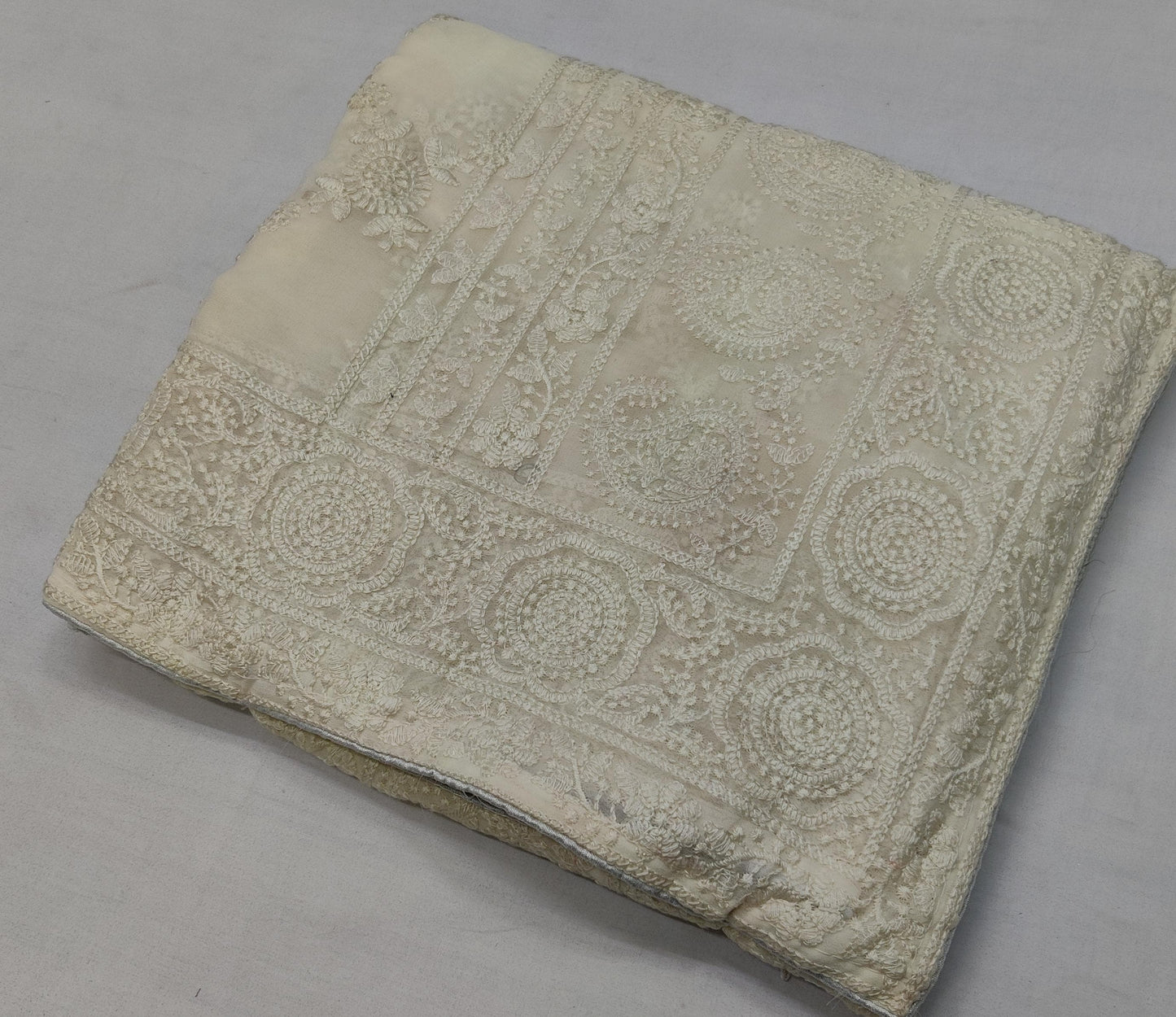 Allover lucknowi chikankari on georgette*Saree