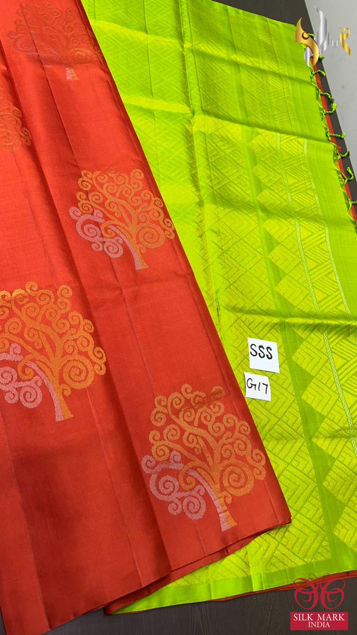 Original kanchipuram handloom double vaarppu  exclusive 240 hooks weaving MODERN TRENDY design  soft silk Sarees*