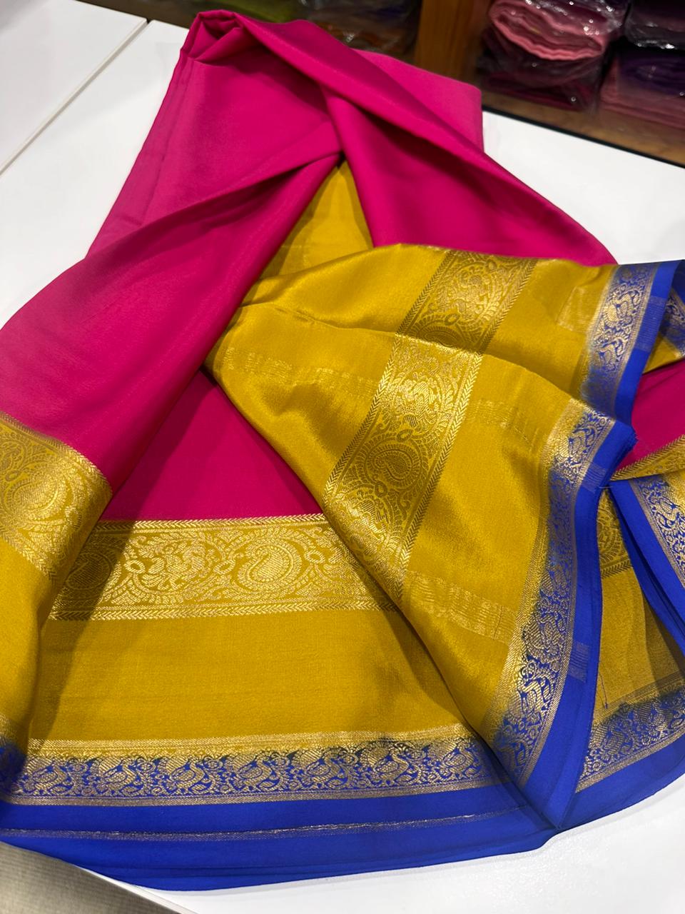 Pure  Mysore silk sarees 
120 grm thickness