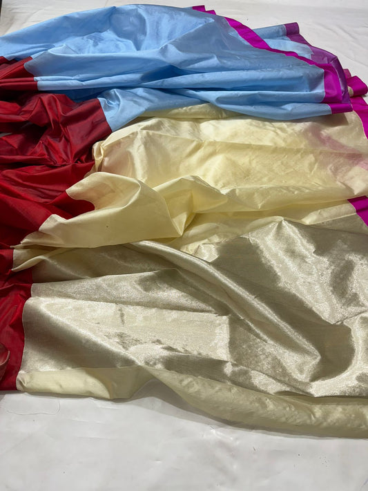 Pattu silk masroo border without blouse