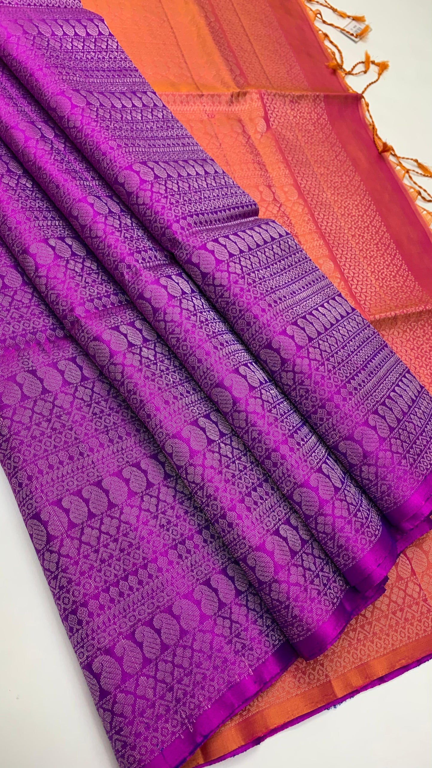 Pure handloom borderless  Bridal Double warp soft silk sarees collections