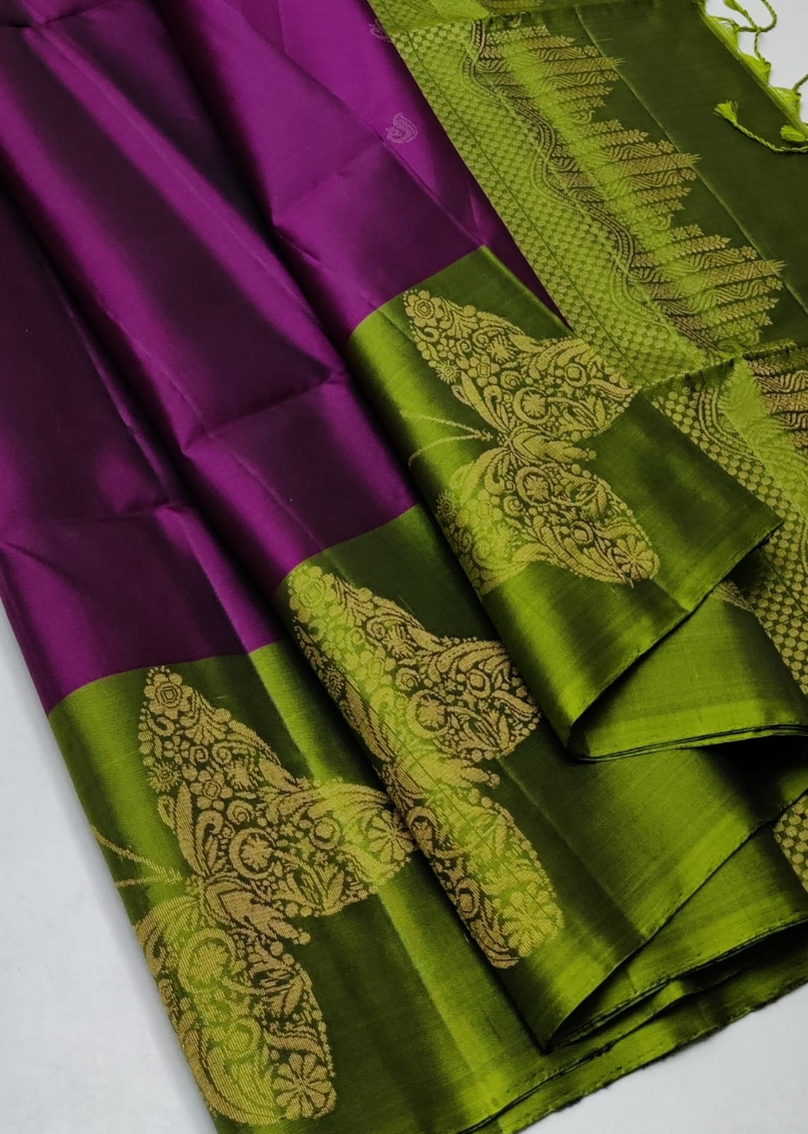Pure handloom Double warp soft silk saree Turning 
With silk mark certificate