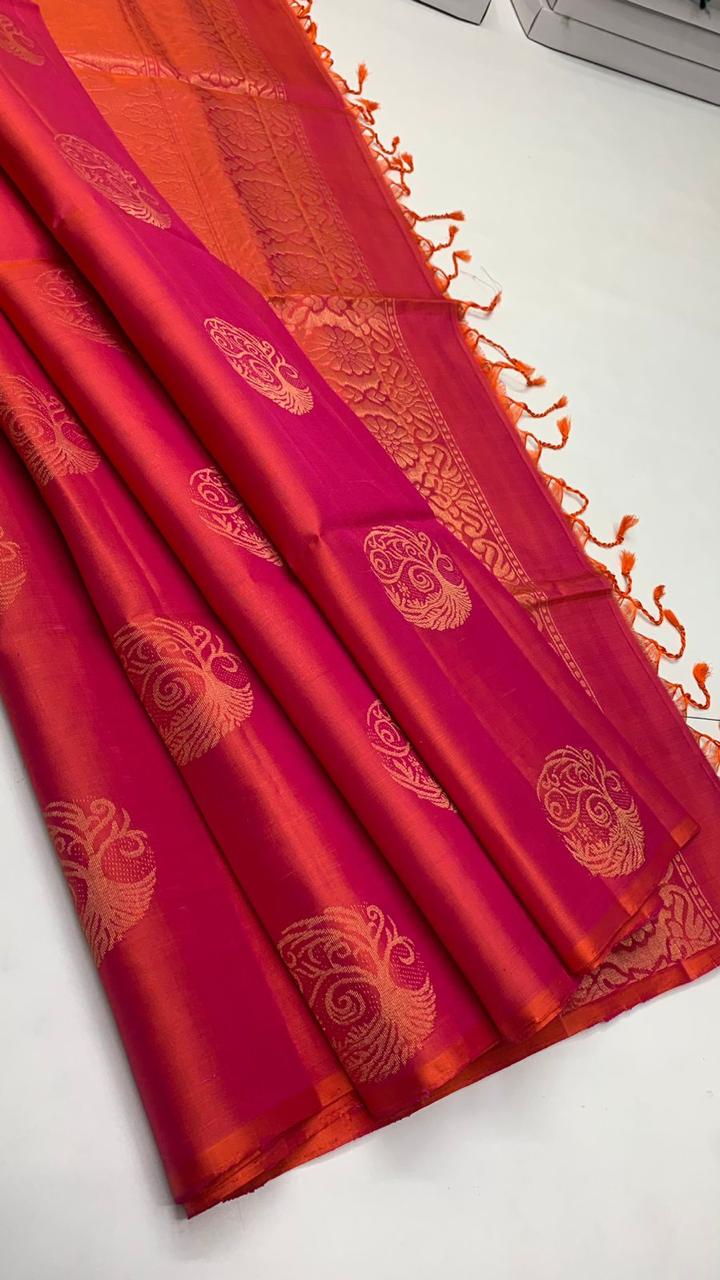 Pure handloom borderless Double warp soft silk sarees collections with self colour contrast Pallu and blouse
