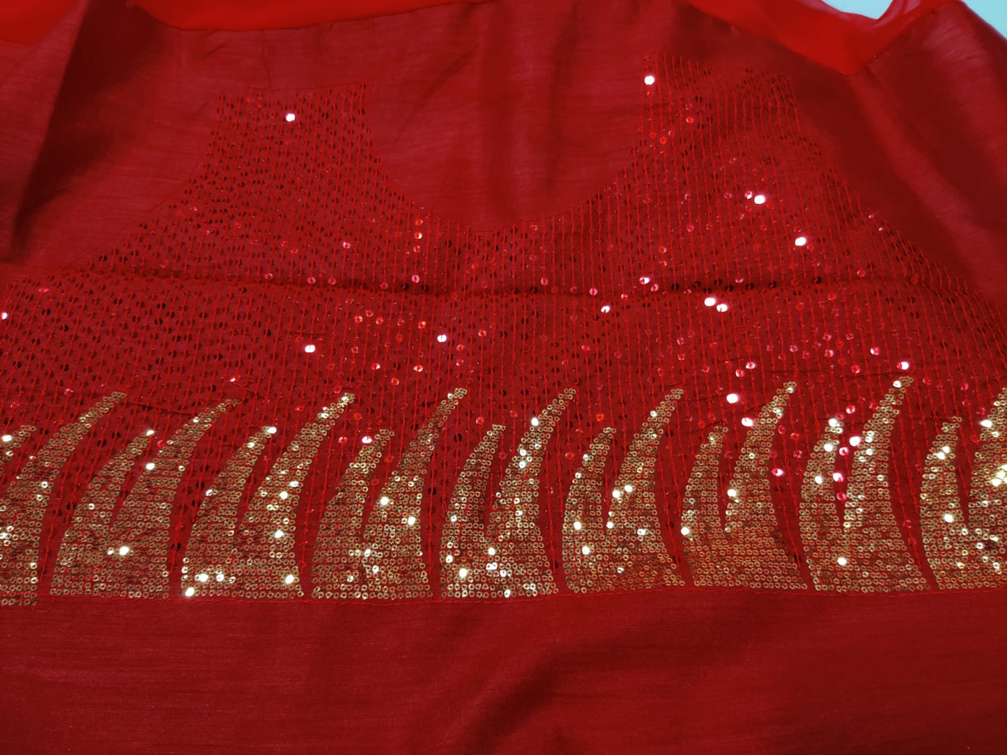 ALLOVER SEQUENCE WORK  ON GEORGETTE*Saree