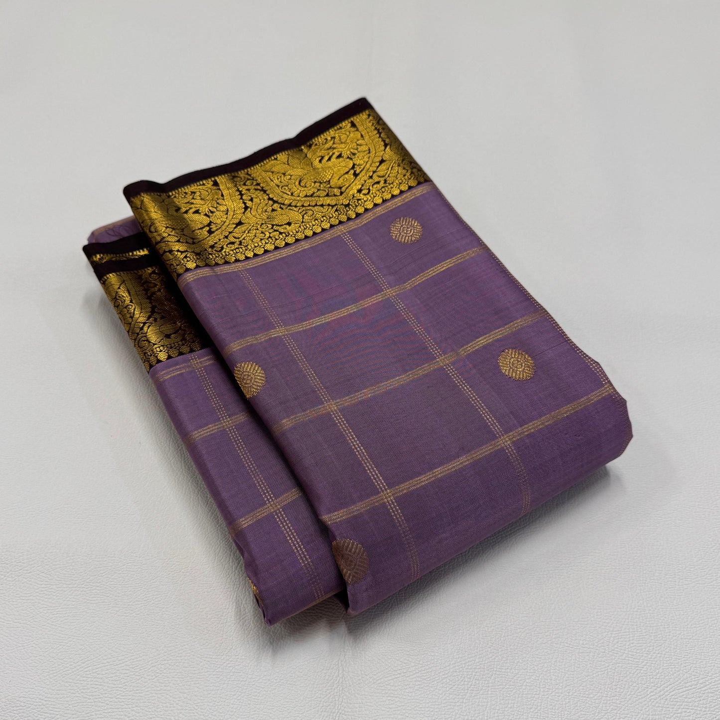 Kanjivaram pure silk handloom double warp contrast grand pallu and blouse *Checks bridal 2g