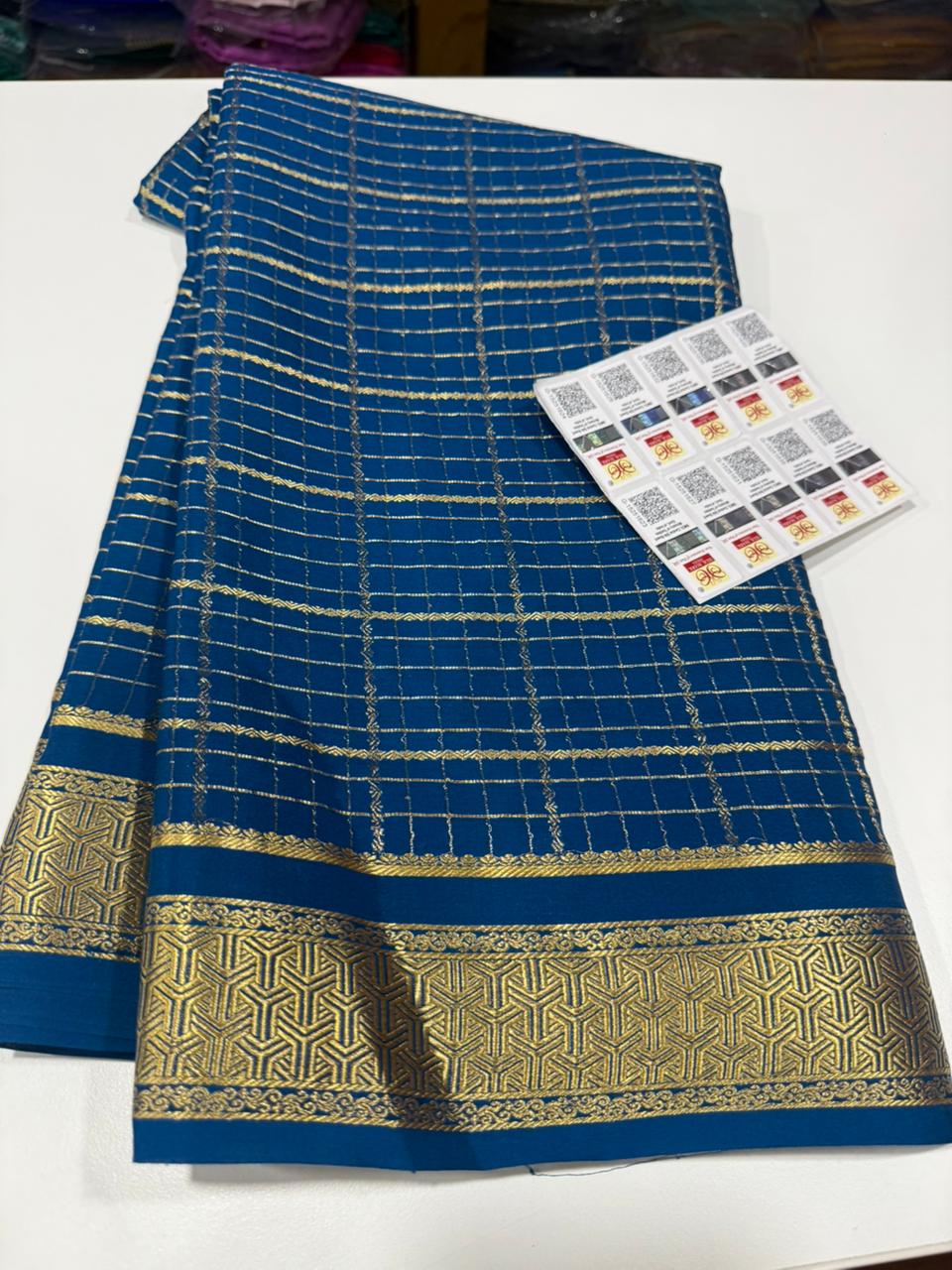 Pure Mysore silk sarees 
120grm thickness All exclusive pattern  with beautiful colour