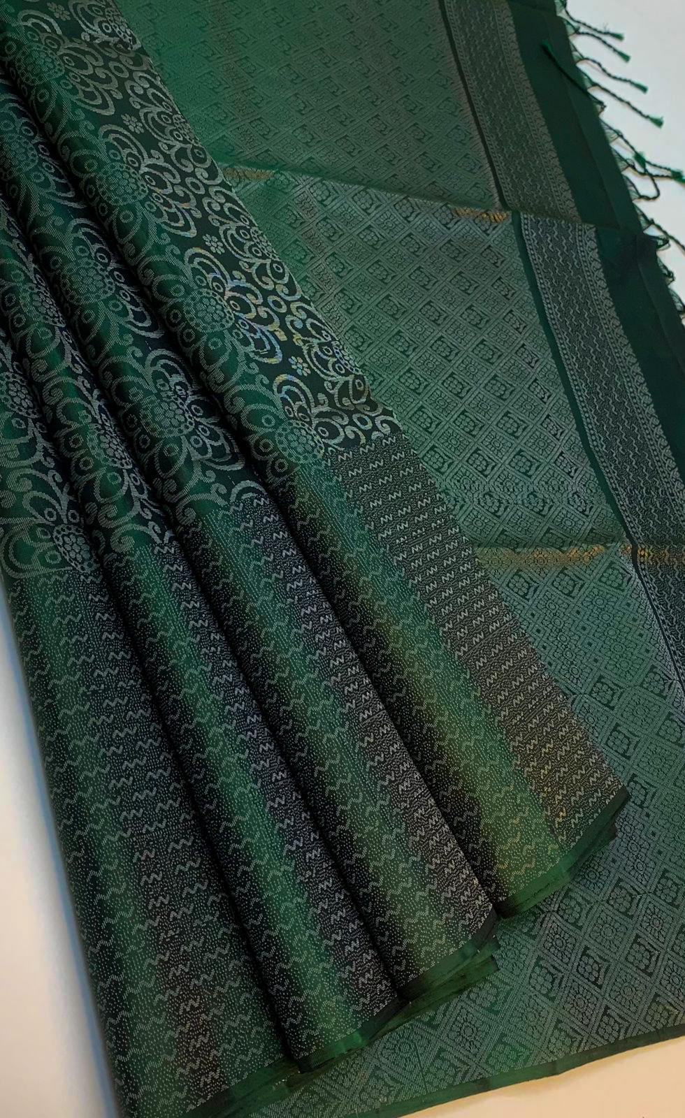 Pure handloom borderless  Bridal Double warp soft silk sarees collections