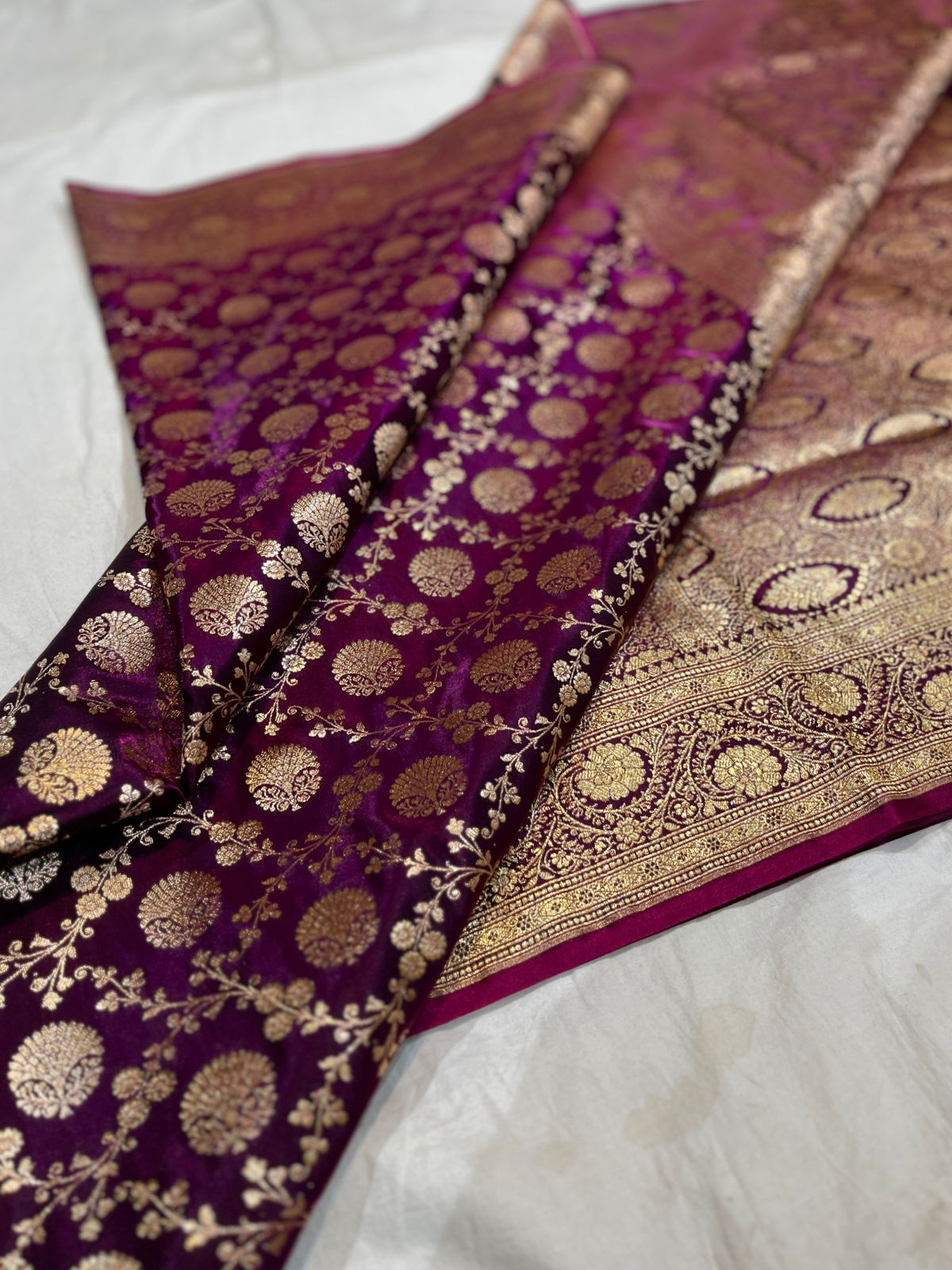 BANARASI HANDLOOM KATAN SILK SAREES GOOD QUALITY WEAVING DESIGN*