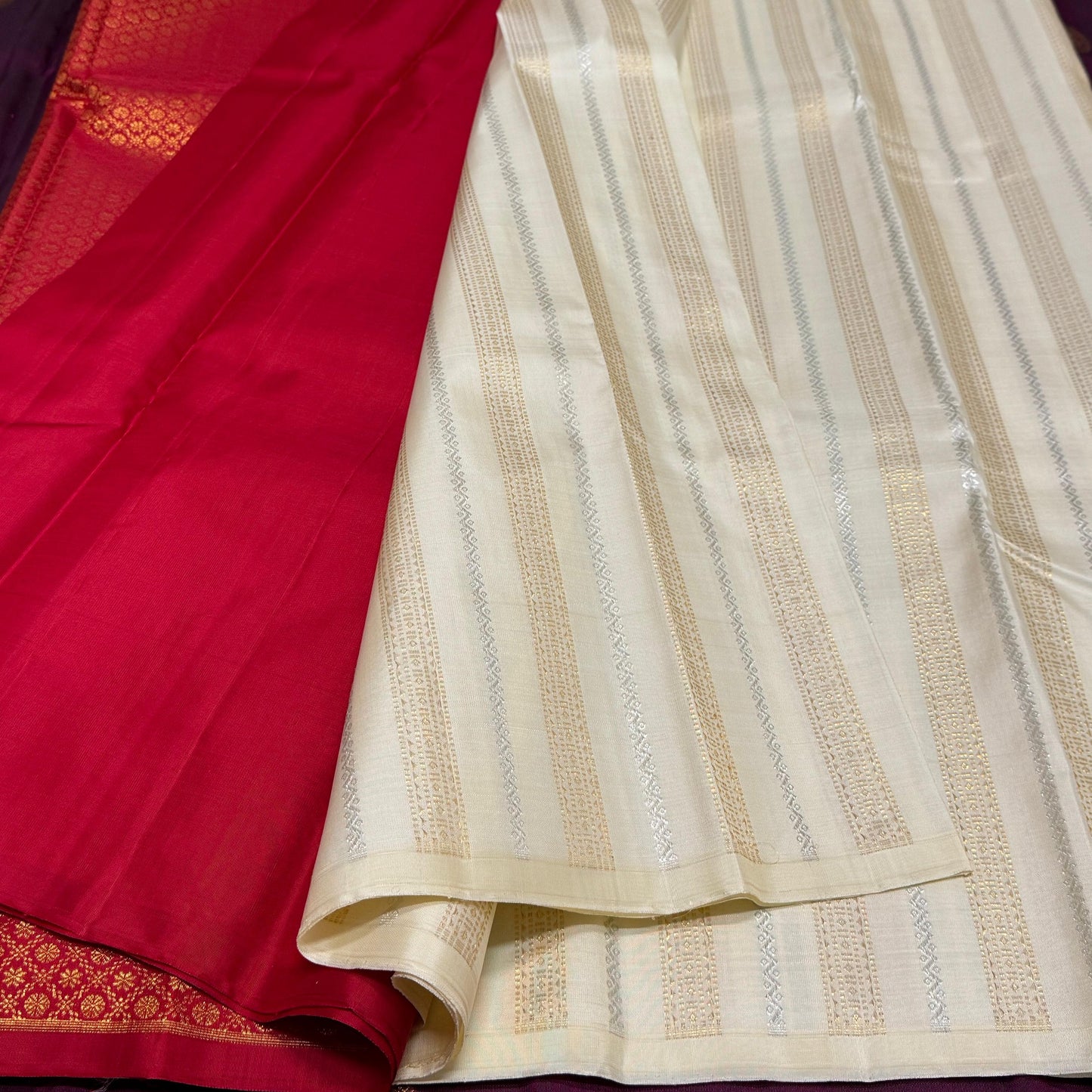 Kanjivaram pure silk handloom double warp contrast grand pallu and blouse *Fancy bridal*
