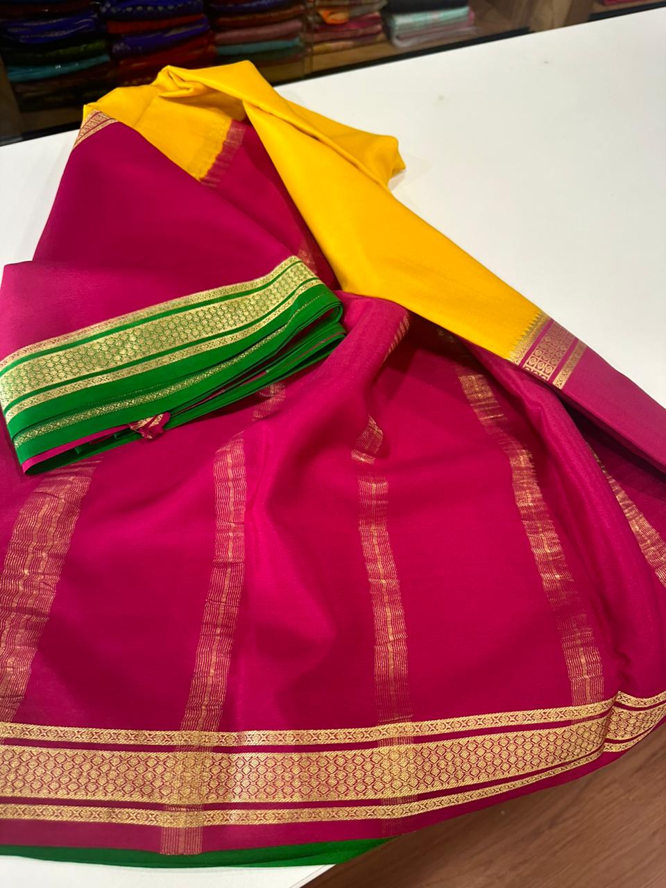 Pure  Mysore silk sarees 
120 grm thickness