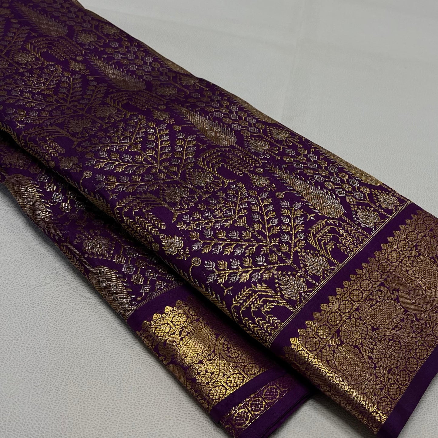 Kanchipuram pure silk handloom double warp self grand pallu and blouse *Bridal 2g* 
*SILK MARK TAG WITH HOLOGRAM*