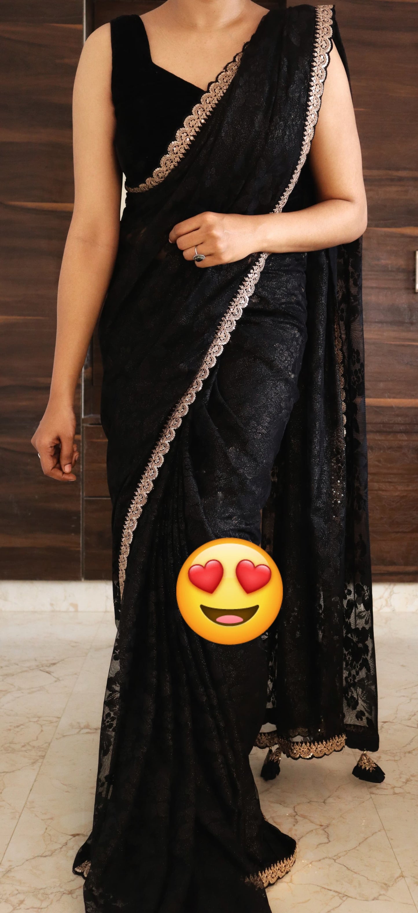 ALLOVER DUBAI LACE SAREE WITH EMBROIDERY CODING JARI BORDER AND RAW SILK BLOUSE*