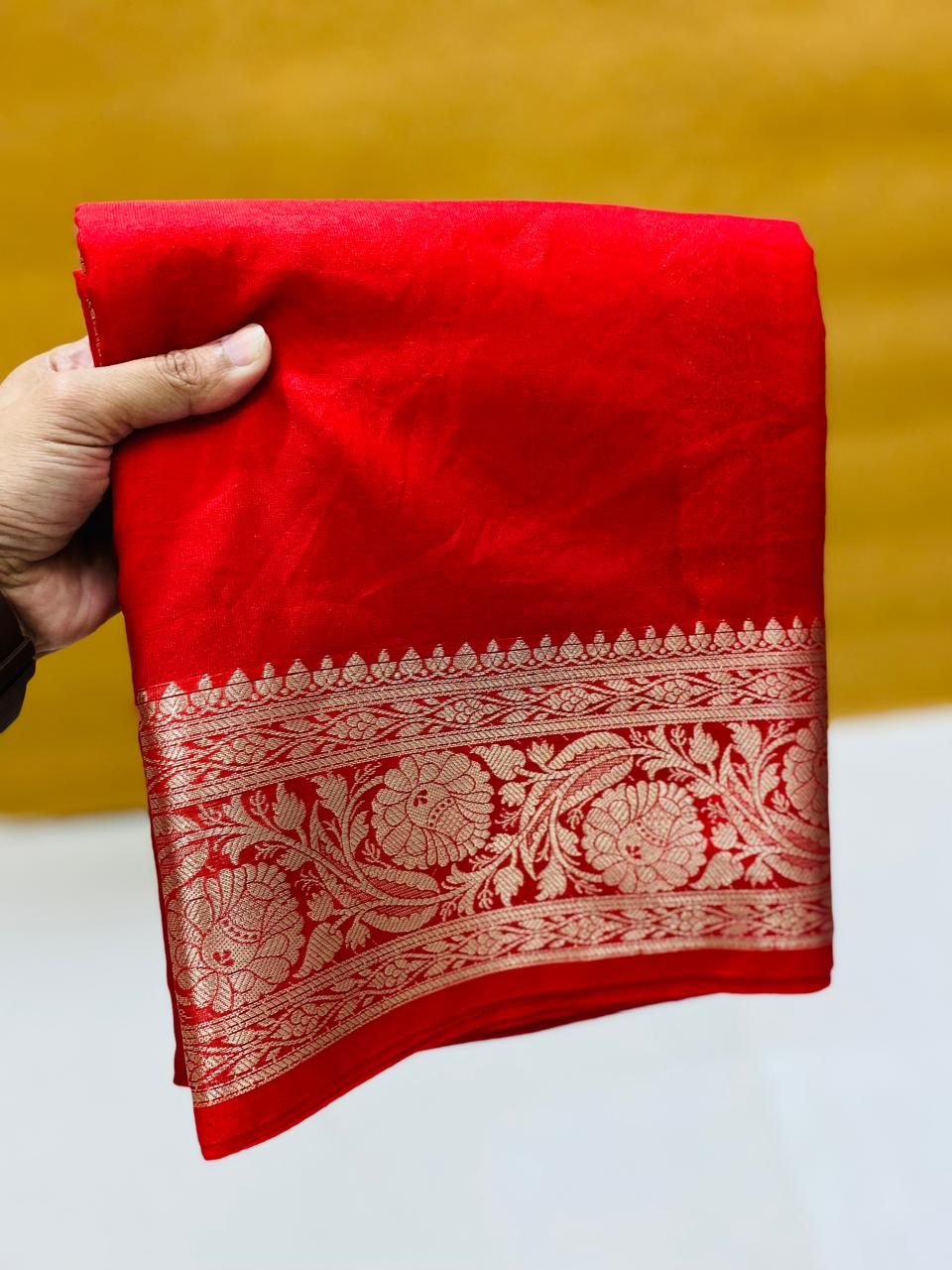 BEST BANARASI WARM SILK KATBAN SAREES
BARABAR BORDER ZARI PALLU WITH DOUBLE ZARI WORK