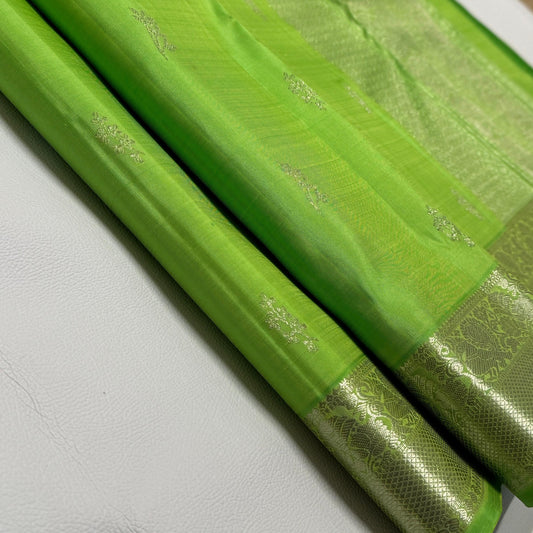 Kanjivaram pure silk handloom double warp self grand pallu and blouse *Silver zari 2g*