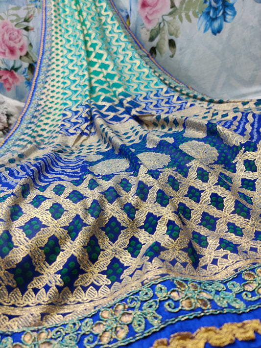 Soft Badhani Ghadchola saree With tie and dye print