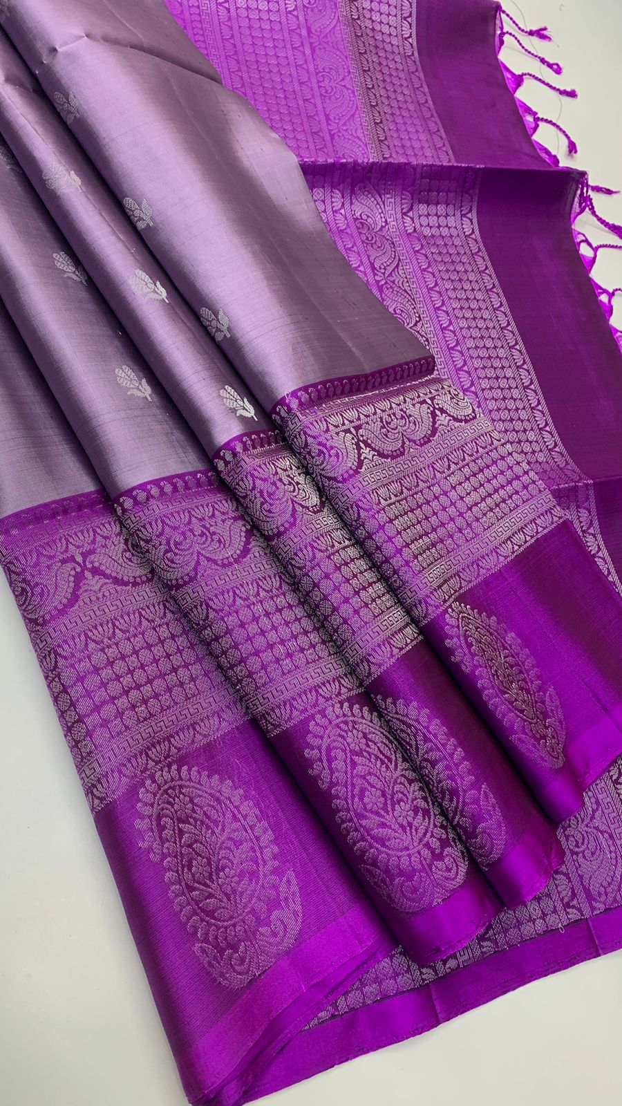 Pure handloom  TURNING BORDER  bridal Double warp soft silk sarees collections ..with contrast Pallu and blouse
