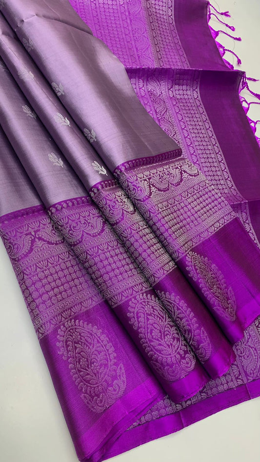 Pure handloom  TURNING BORDER  bridal Double warp soft silk sarees collections ..with contrast Pallu and blouse