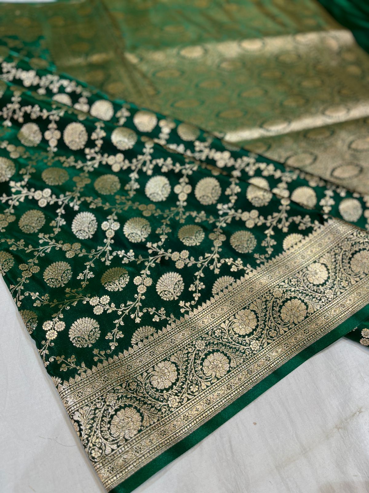 BANARASI HANDLOOM KATAN SILK SAREES GOOD QUALITY WEAVING DESIGN*