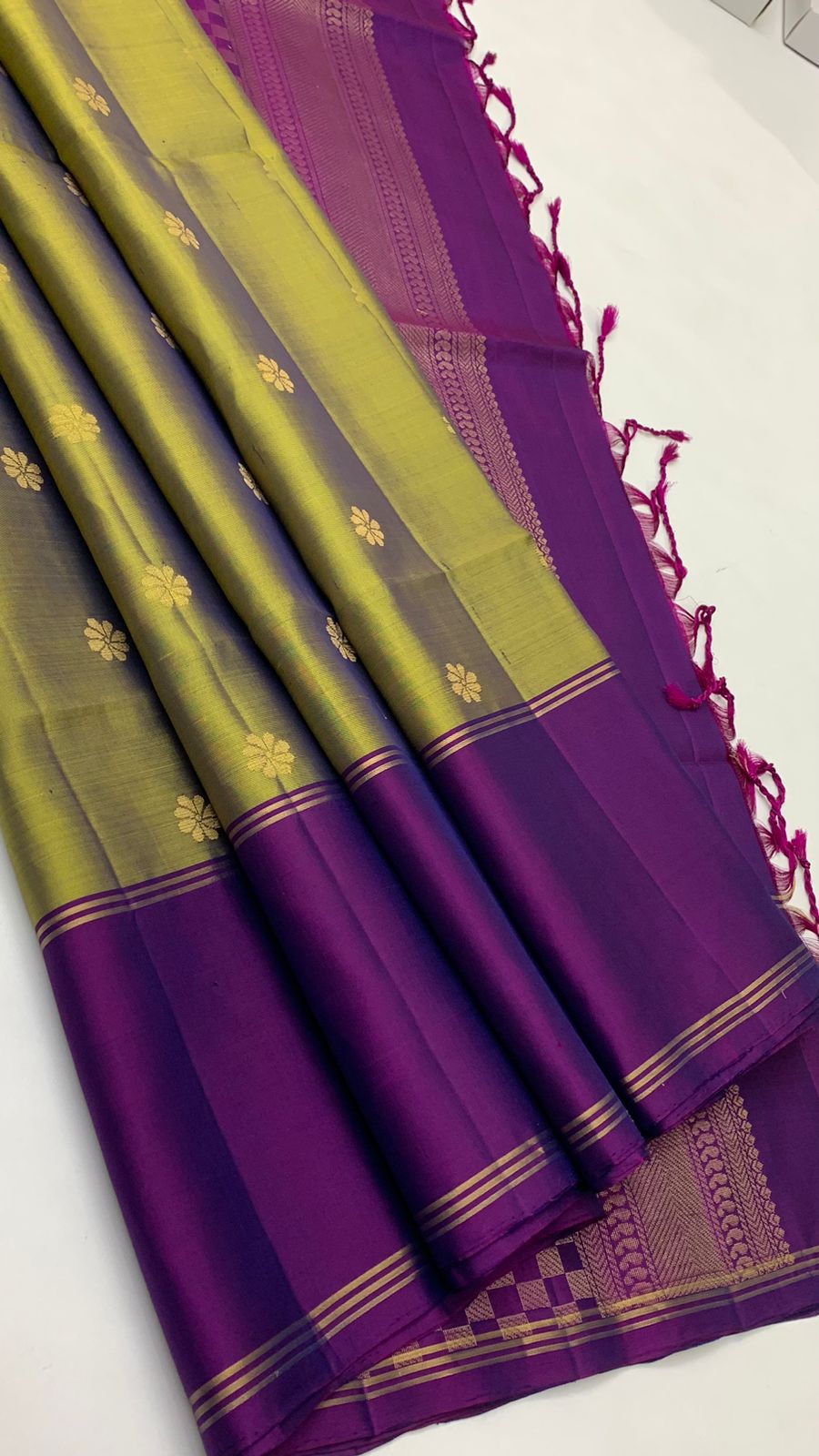 Pure handloom fancy design borderless Double warp soft silk sarees collections with contrast Pallu and blouse