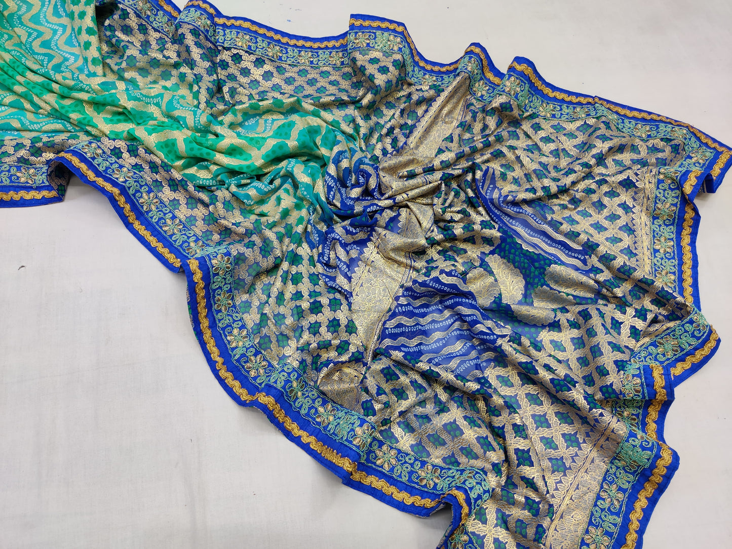 Soft Badhani Ghadchola saree With tie and dye print