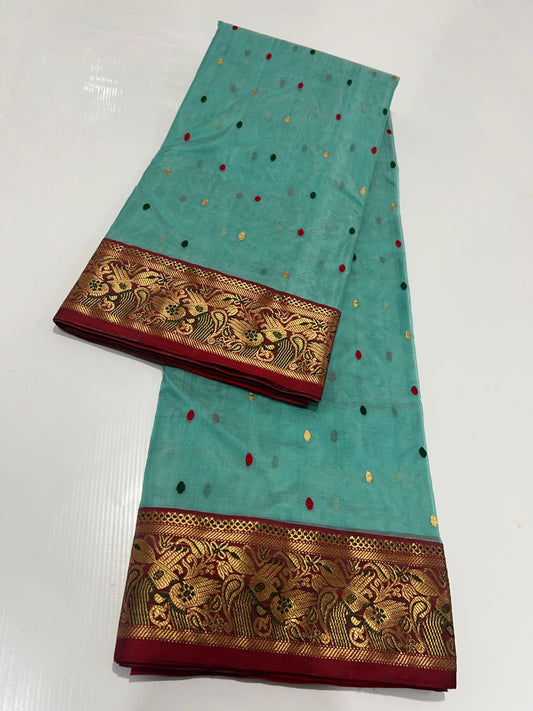 Katan silk ek nal motif saree
