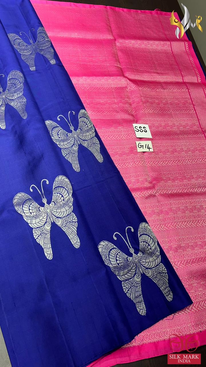 Original kanchipuram handloom double vaarppu  exclusive 240 hooks weaving MODERN TRENDY design  soft silk Sarees*