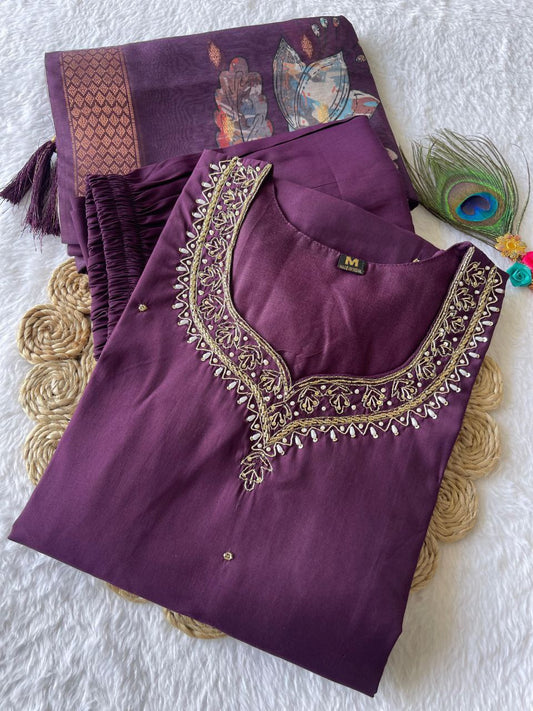 Beautiful design suit set.    Premium Roman Silk