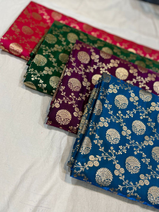 BANARASI HANDLOOM KATAN SILK SAREES GOOD QUALITY WEAVING DESIGN*