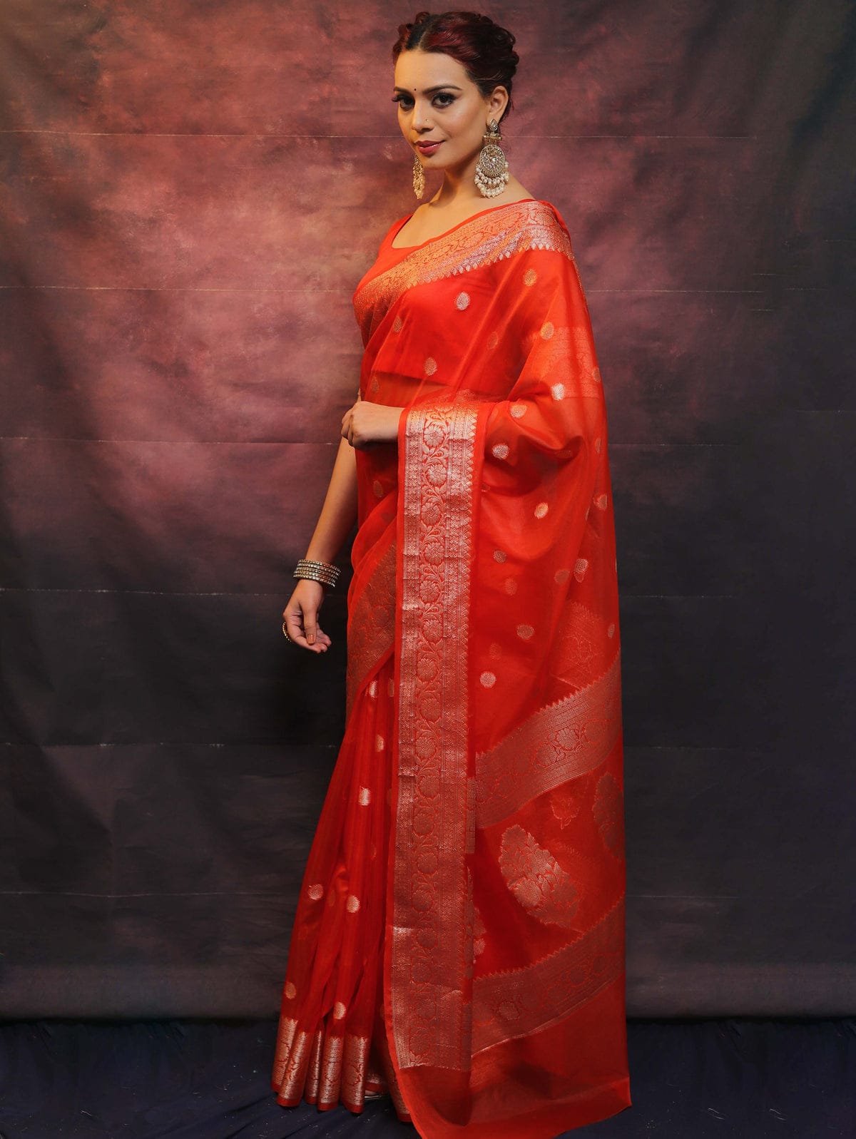 BANARASI SEMI KORA ORGANZA DYBLE SILK SAREES VERY GOOD QUALITY WEAVING DESIGN