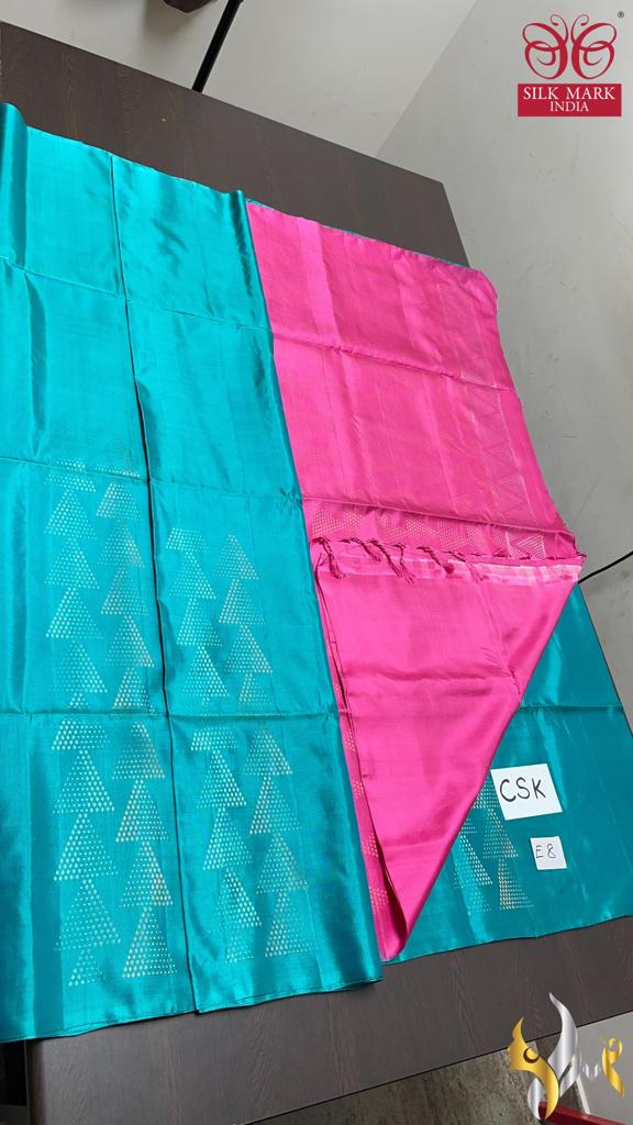 Original kanchipuram handloom double vaarppu soft silk Sarees 
Silkmark certified