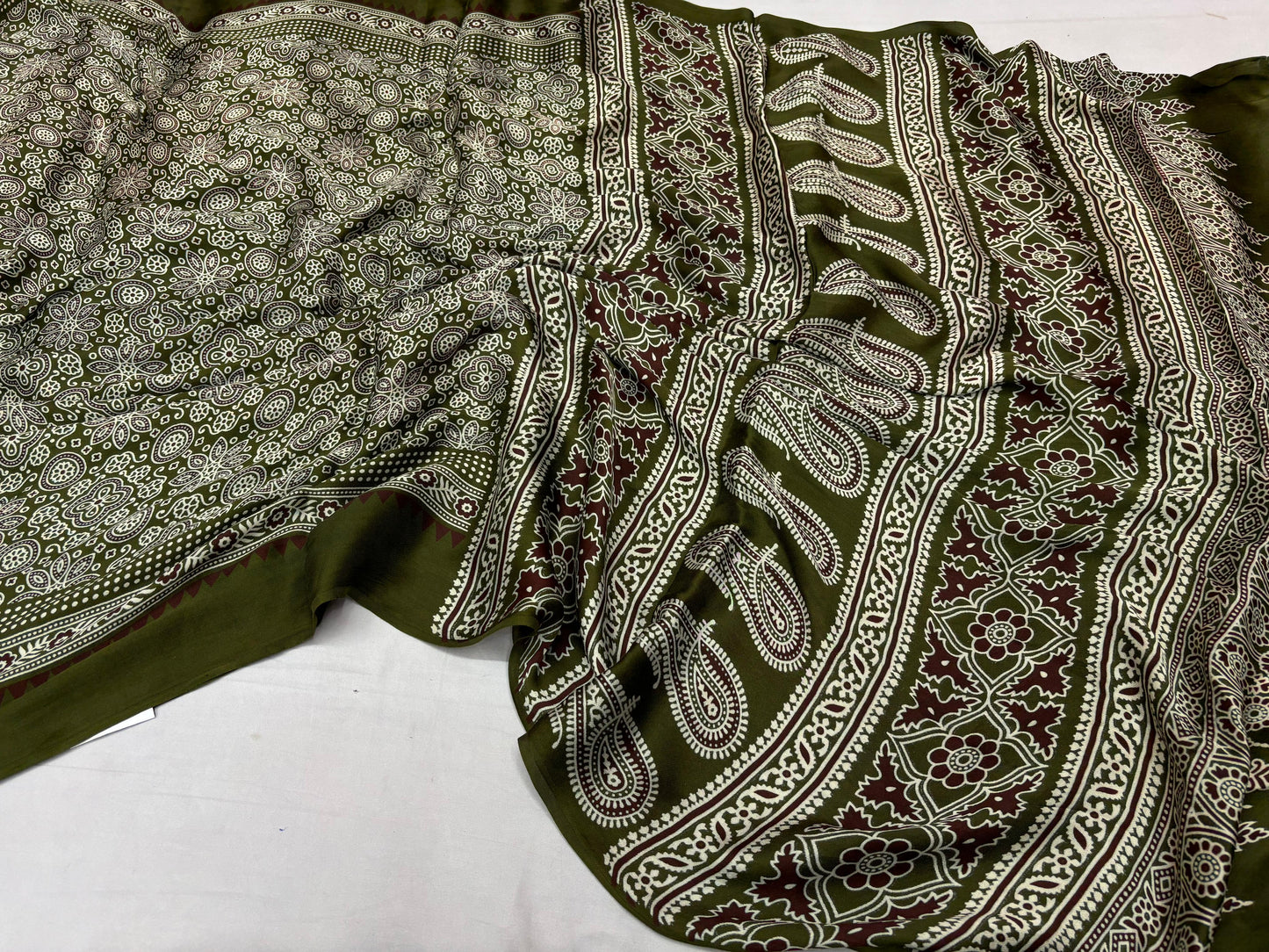 Pure Gajji Silk Saree With Azarkh Print