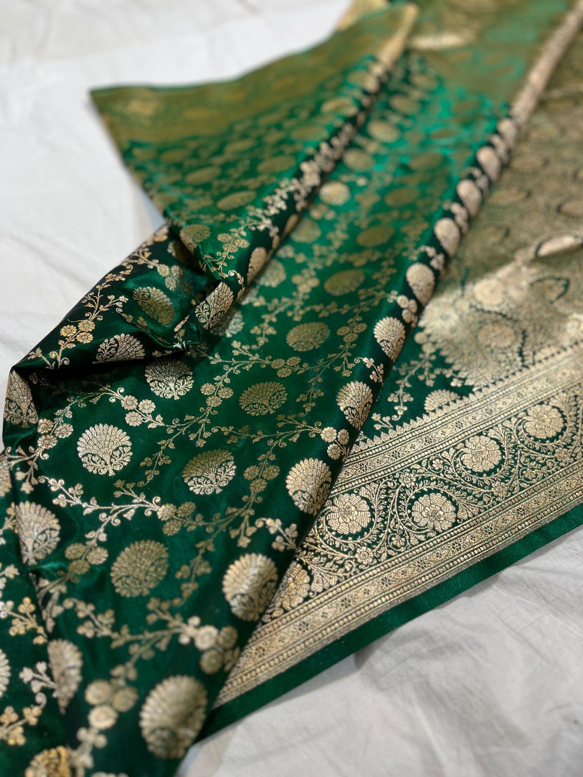 BANARASI HANDLOOM KATAN SILK SAREES GOOD QUALITY WEAVING DESIGN*