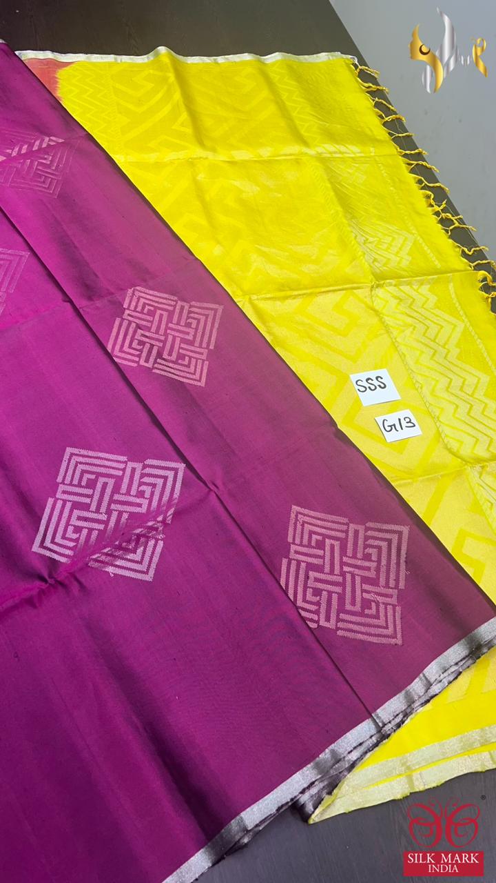 Original kanchipuram handloom double vaarppu  exclusive 240 hooks weaving MODERN TRENDY design  soft silk Sarees*