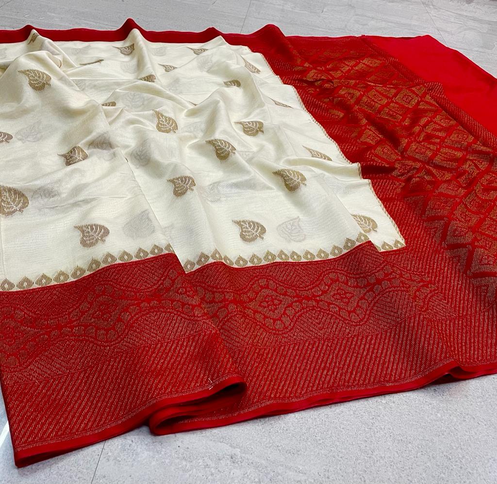 Handwoven Banarasi Dyeble Dupian Silk Saree*