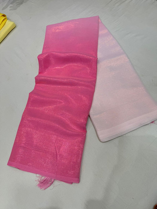 Pure chiffon Rocky Rani sarees 2d shaded body with Blouses