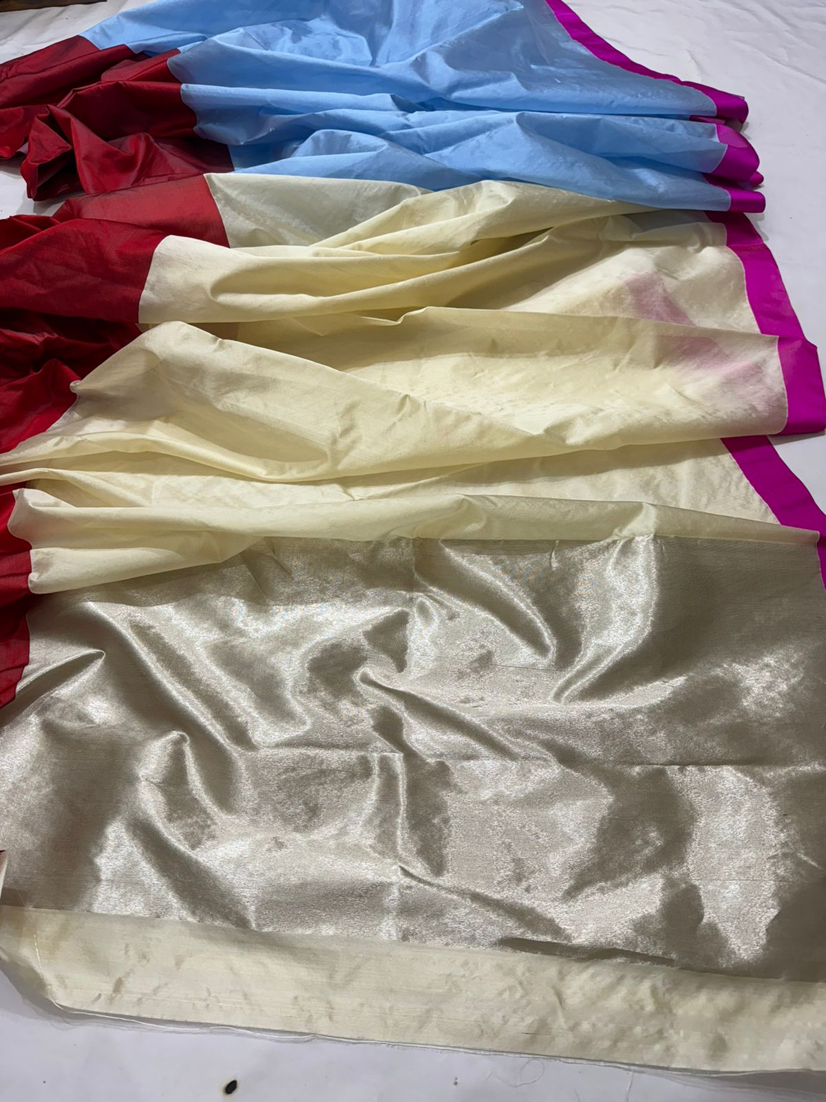 Pattu silk masroo border without blouse