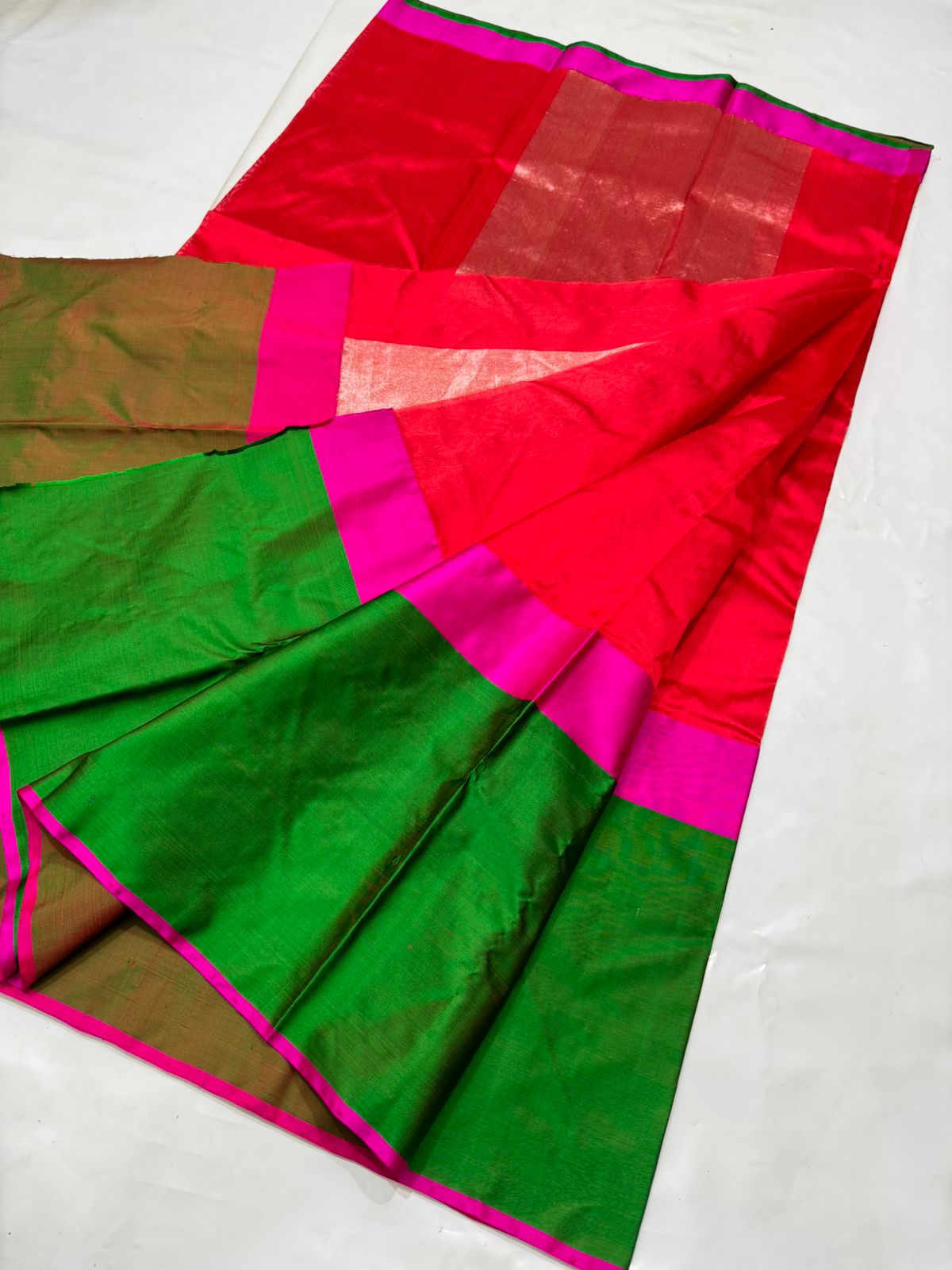 Pattu silk masroo border without blouse