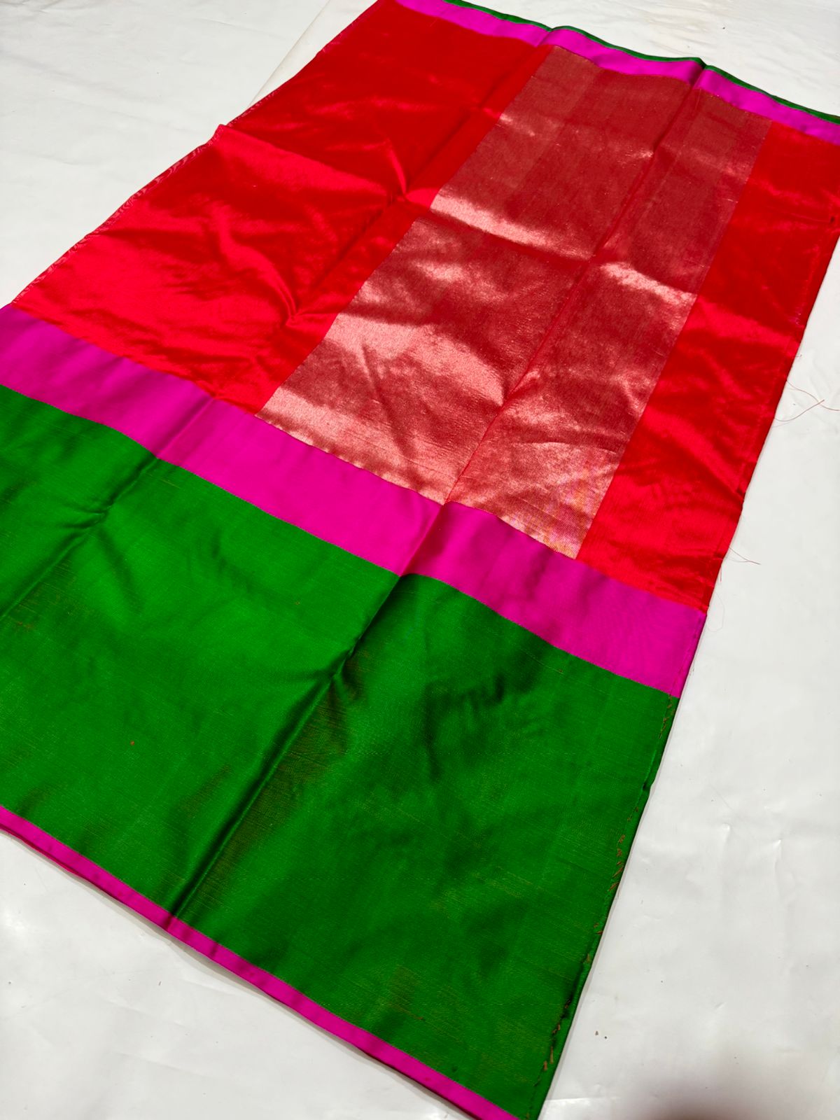 Pattu silk masroo border without blouse