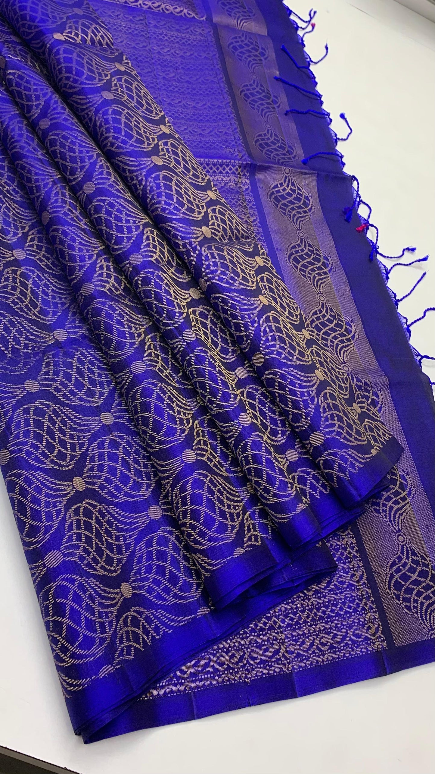 Pure handloom borderless  Bridal Double warp soft silk sarees collections