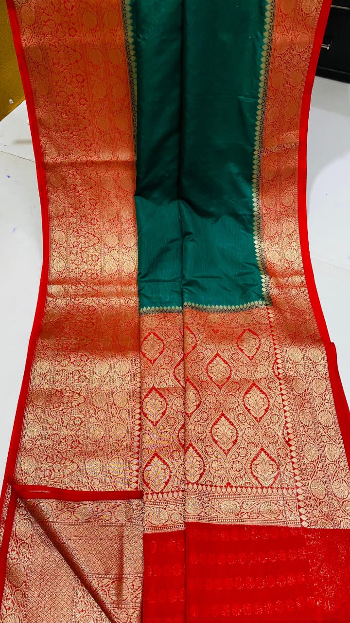 NEW LAUNCH BANARASI DYBLE WARM SILK KAT BAN SAREES*