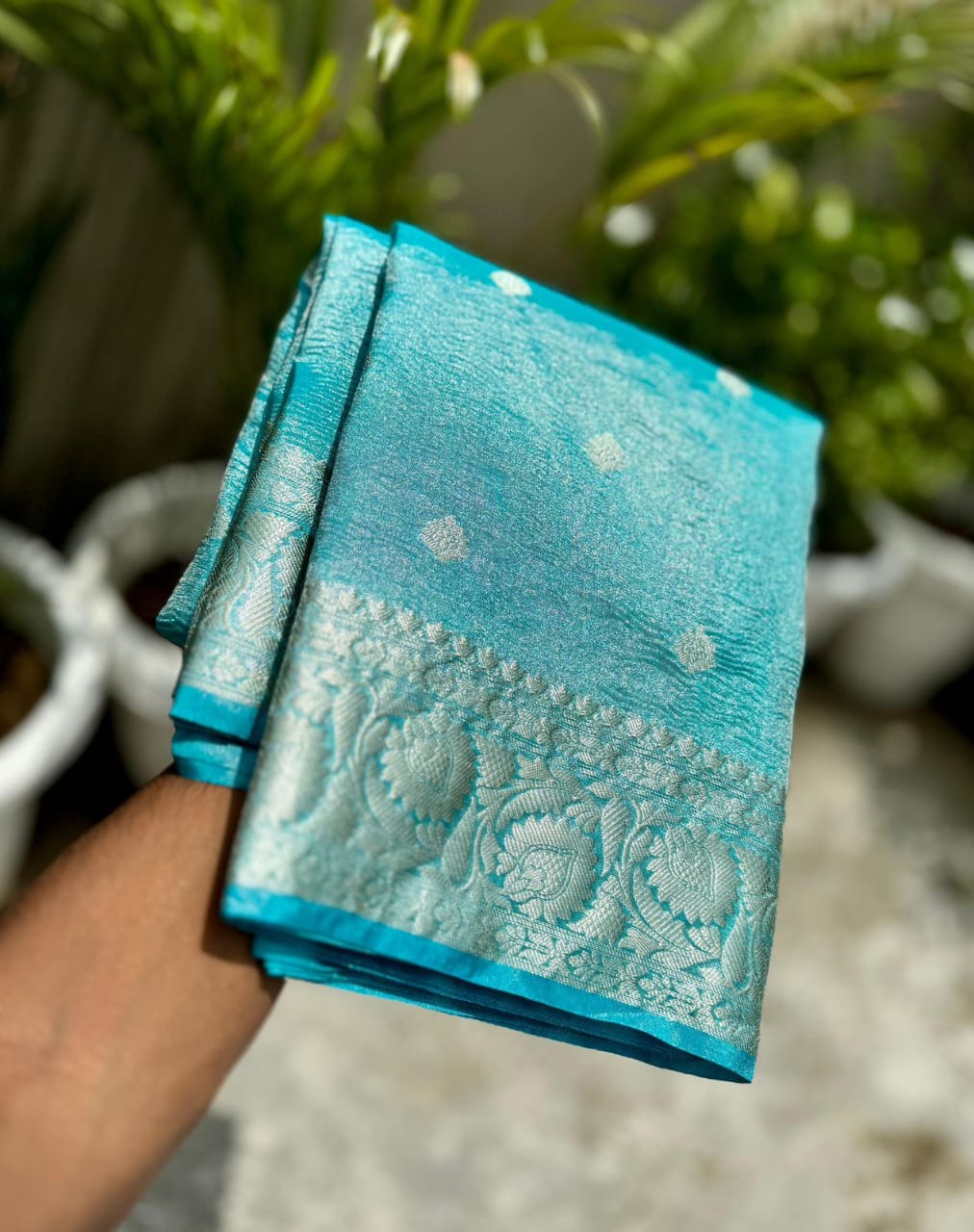 HANDWOVEN BANARASI KOTA SILK EMBROIDERY SAREE