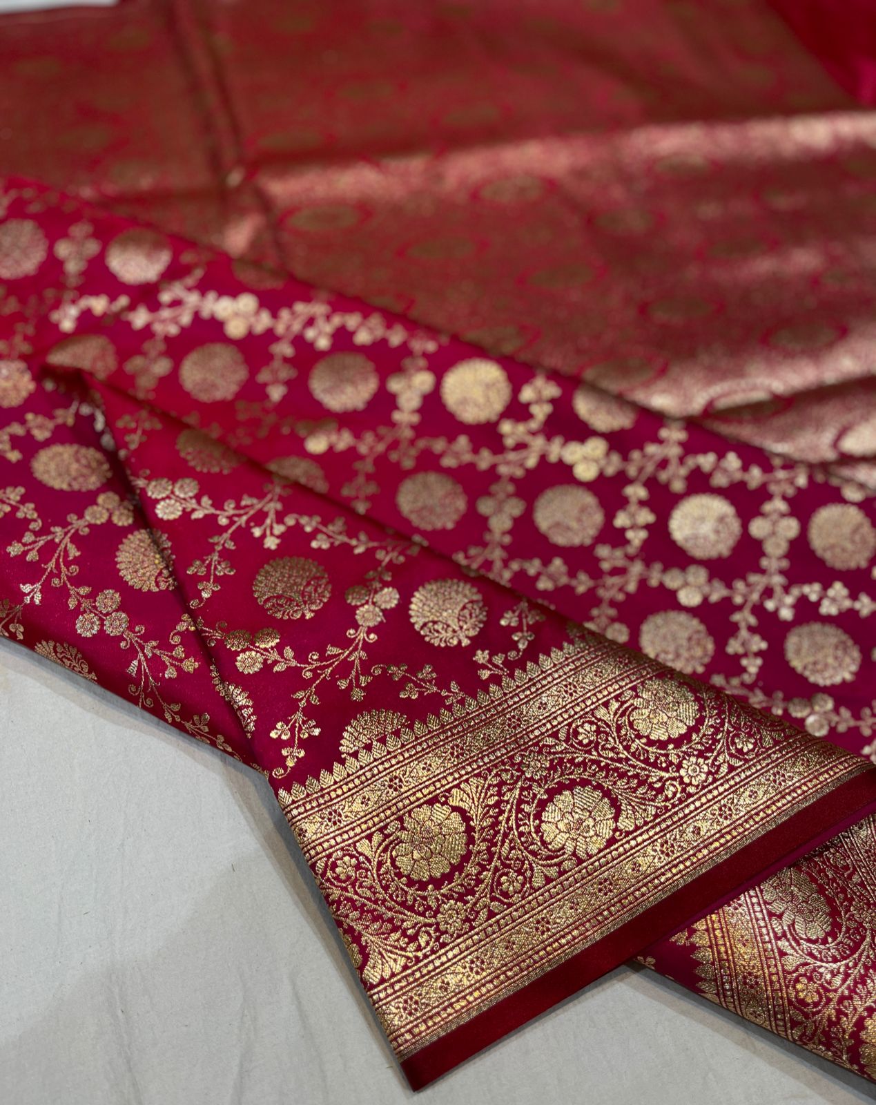 BANARASI HANDLOOM KATAN SILK SAREES GOOD QUALITY WEAVING DESIGN*