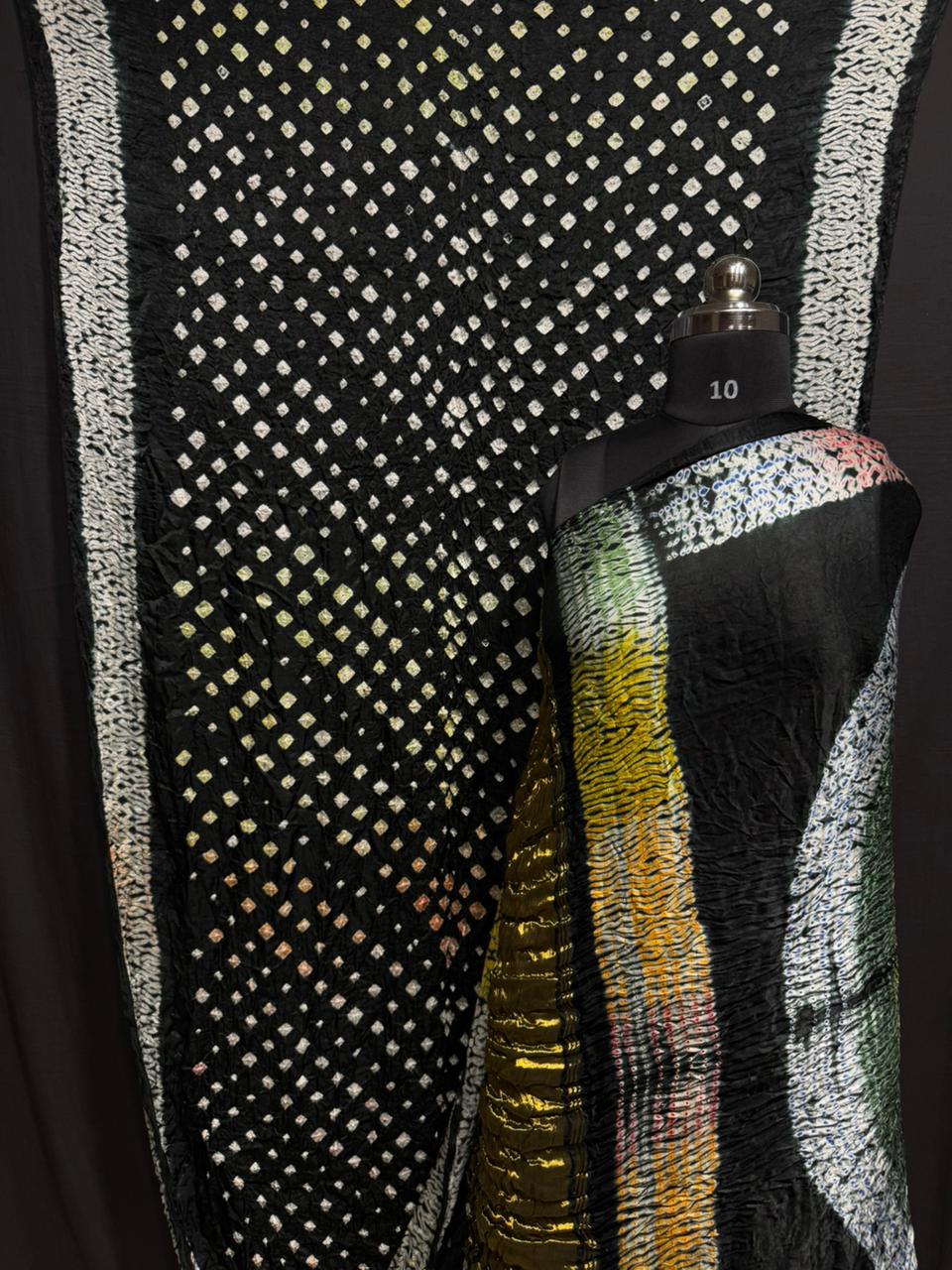 Sibori contrast Saree Fabric Modal Silk Multi Sibori dotts Heavy Tissue pallu
Handcrafted item
Best quality & color
Exclusive collection