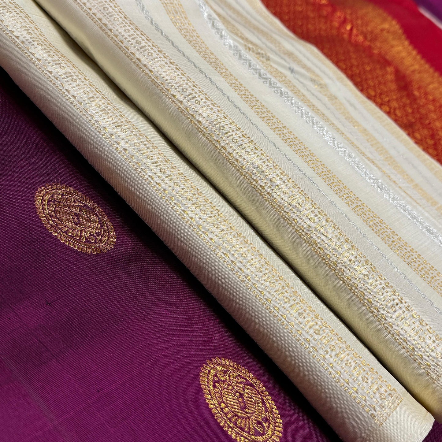 Kanjivaram pure silk handloom double warp contrast grand pallu and blouse *Fancy bridal*
