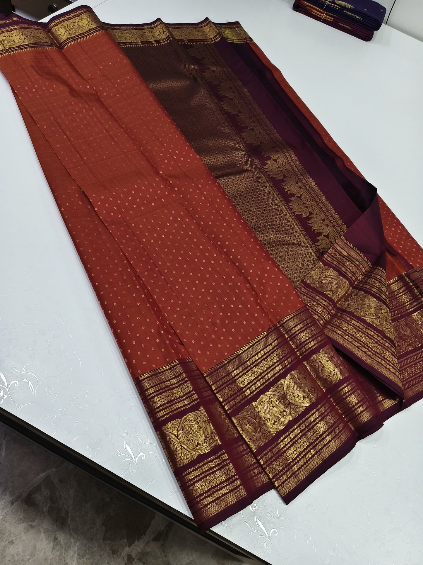 Pure kanchipuram silk sarees handwoven with 2 g pure jari bridal collection
Silkmark certified