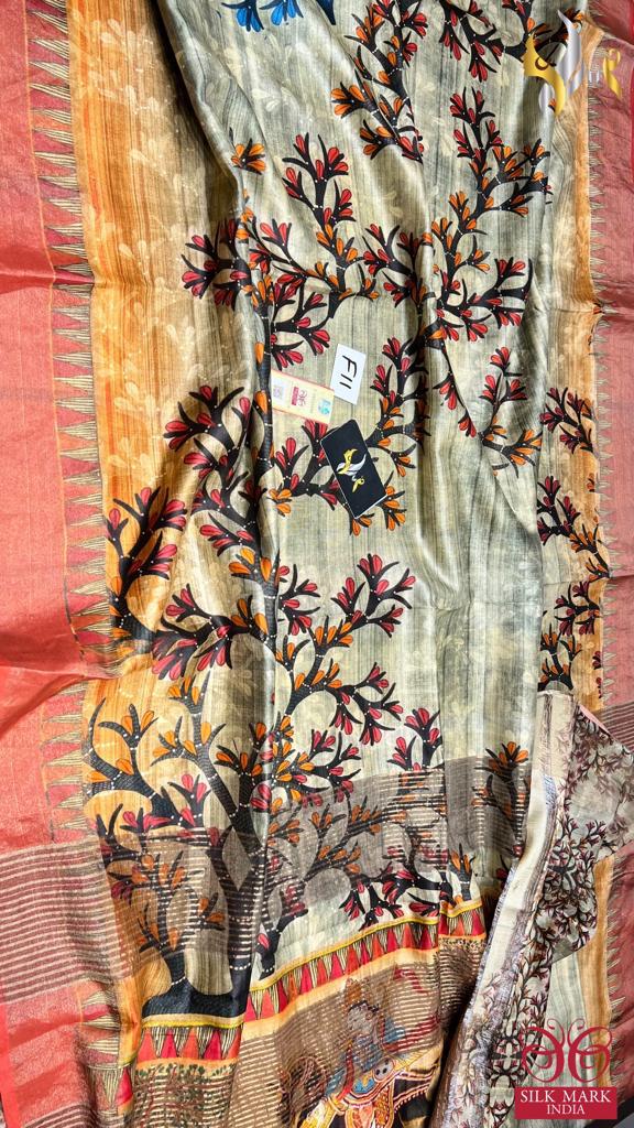 NEW LAUNCH PREMIUM EXPORT QUALITY CONCEPT TUSSAR DIGITAL PRINT SILK SAREES*